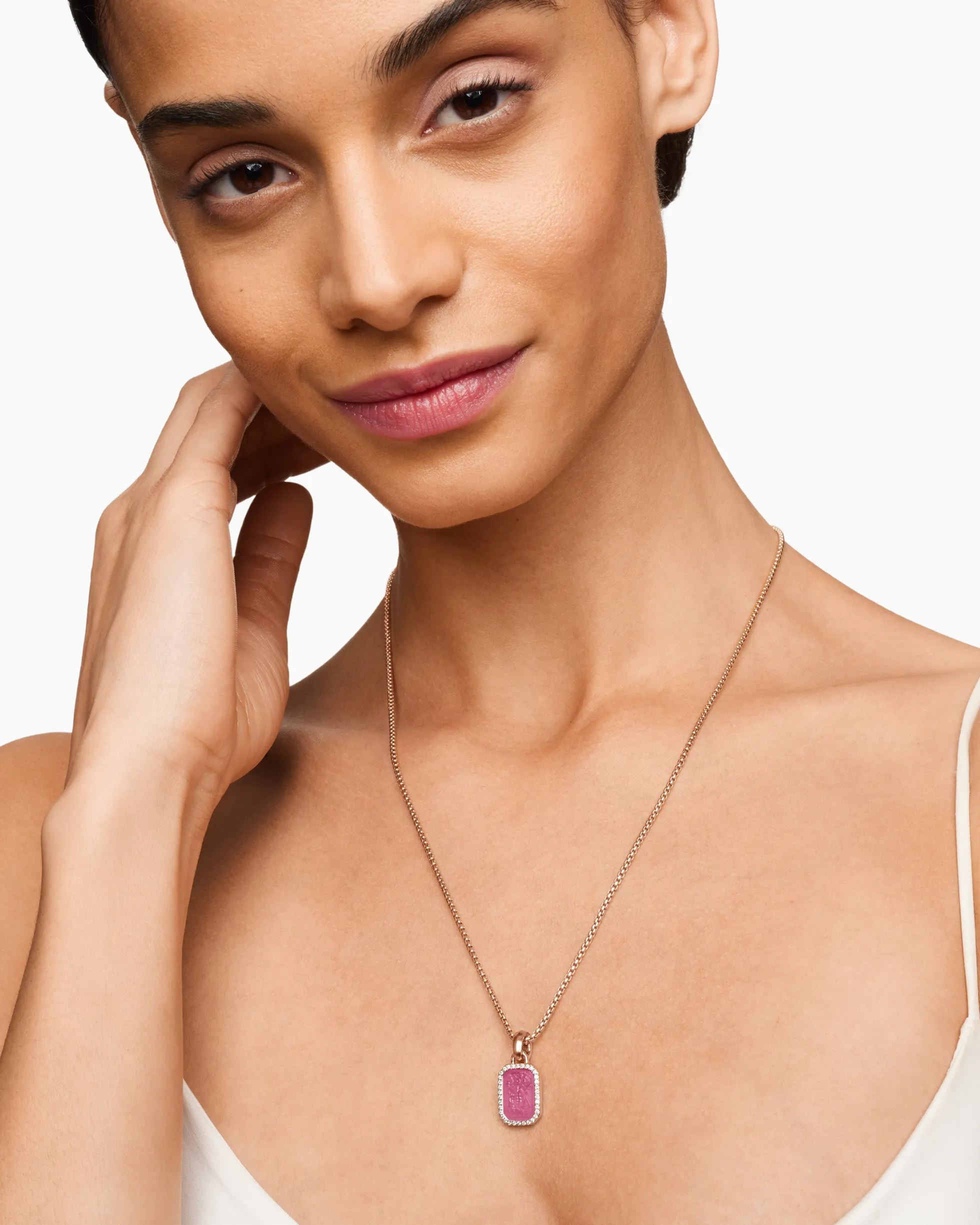 Petrvs® Bee Amulet 18K Rose Gold with Rubellite and Diamonds, 15mm