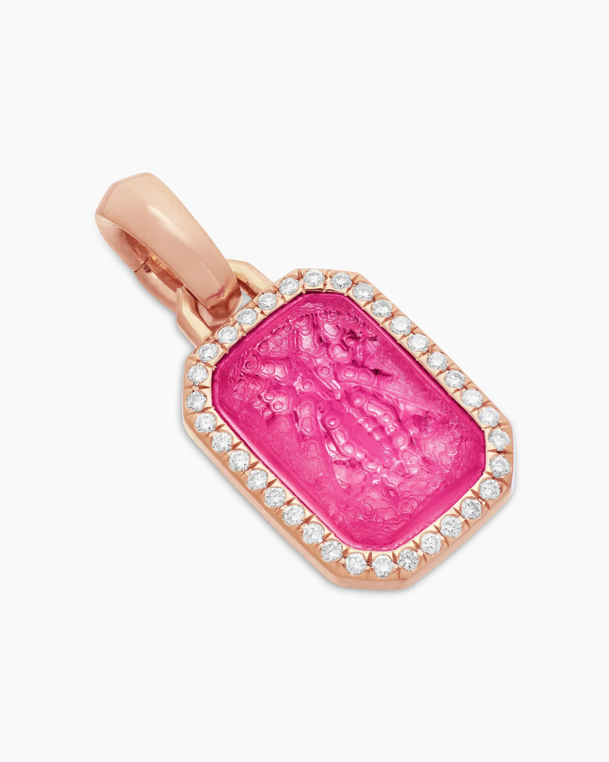 Petrvs® Bee Amulet 18K Rose Gold with Rubellite and Diamonds, 15mm
