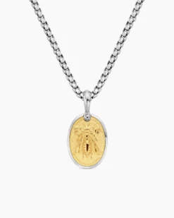 Petrvs® Bee Amulet Sterling Silver with 18K Yellow Gold, 17.8mm