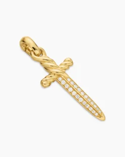 Petrvs® Dagger Amulet 18K Yellow Gold with Diamonds, 32mm