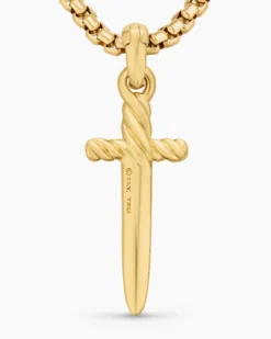 Petrvs® Dagger Amulet 18K Yellow Gold with Diamonds, 32mm