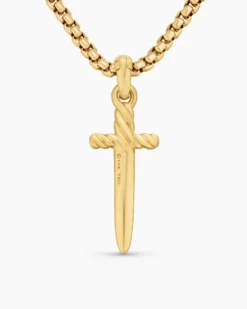 Petrvs® Dagger Amulet 18K Yellow Gold with Diamonds, 32mm