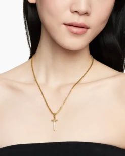 Petrvs® Dagger Amulet 18K Yellow Gold with Diamonds, 32mm