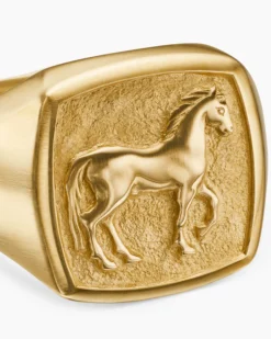 Petrvs® Horse Pinky Ring 18K Yellow Gold, 14.8mm