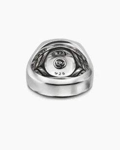 Petrvs® Horse Signet Ring Sterling Silver with Banded Agate, 18.3mm