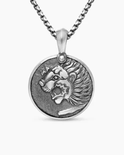 Petrvs® Lion Coin Amulet Sterling Silver, 25mm