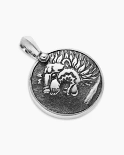 Petrvs® Lion Coin Amulet Sterling Silver, 25mm