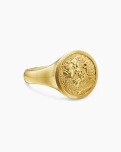 Petrvs® Lion Pinky Ring 18K Yellow Gold, 15mm