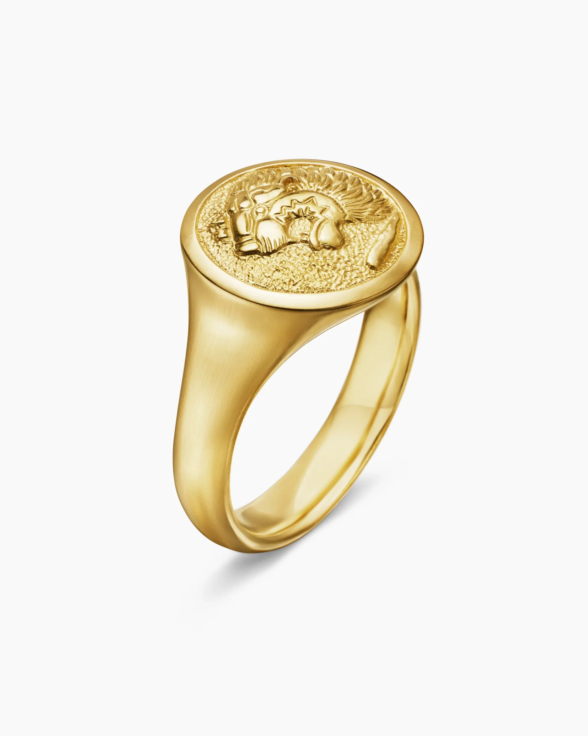 Petrvs® Lion Pinky Ring 18K Yellow Gold, 15mm