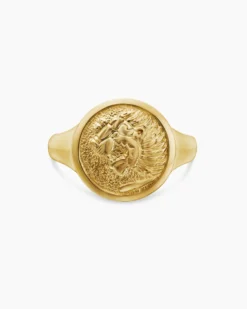 Petrvs® Lion Pinky Ring 18K Yellow Gold, 15mm