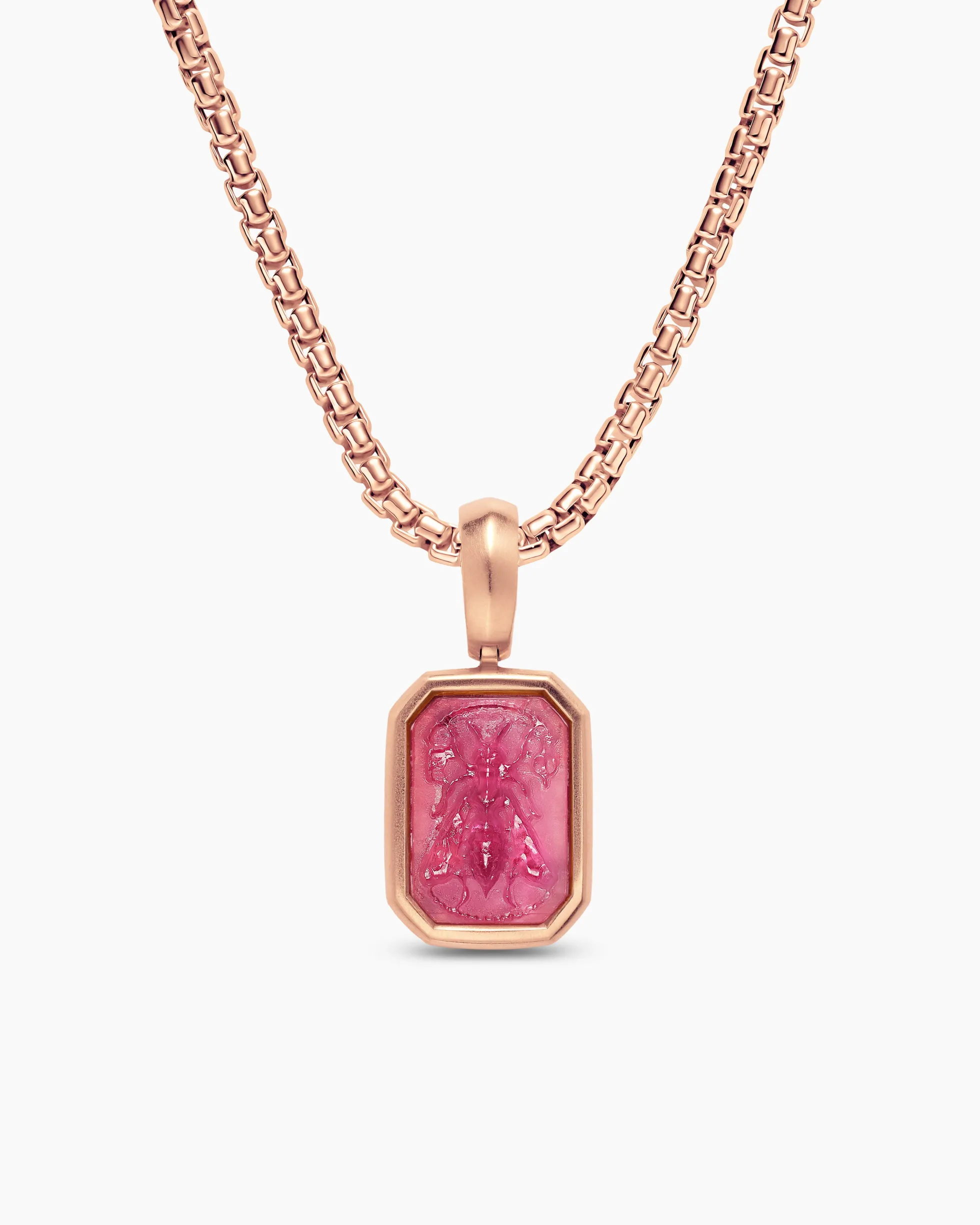 Petrvs® Petite Bee Amulet 18K Rose Gold with Rubellite, 12.8mm