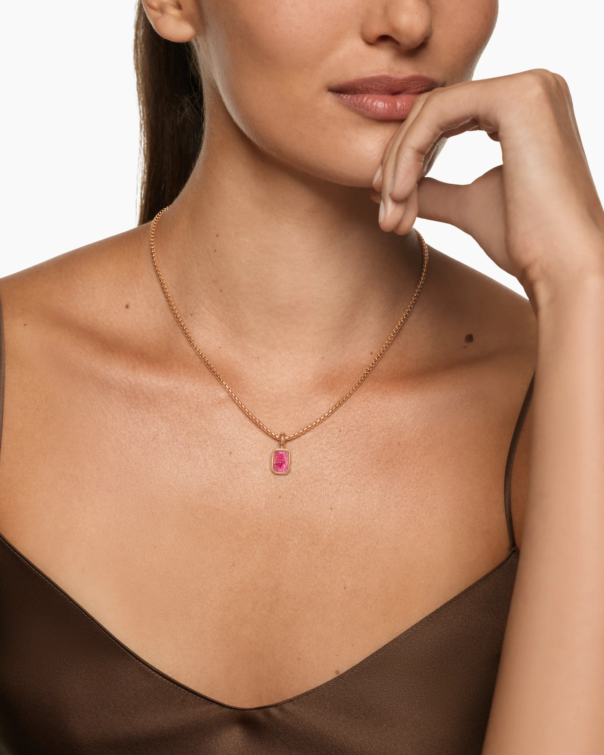 Petrvs® Petite Bee Amulet 18K Rose Gold with Rubellite, 12.8mm