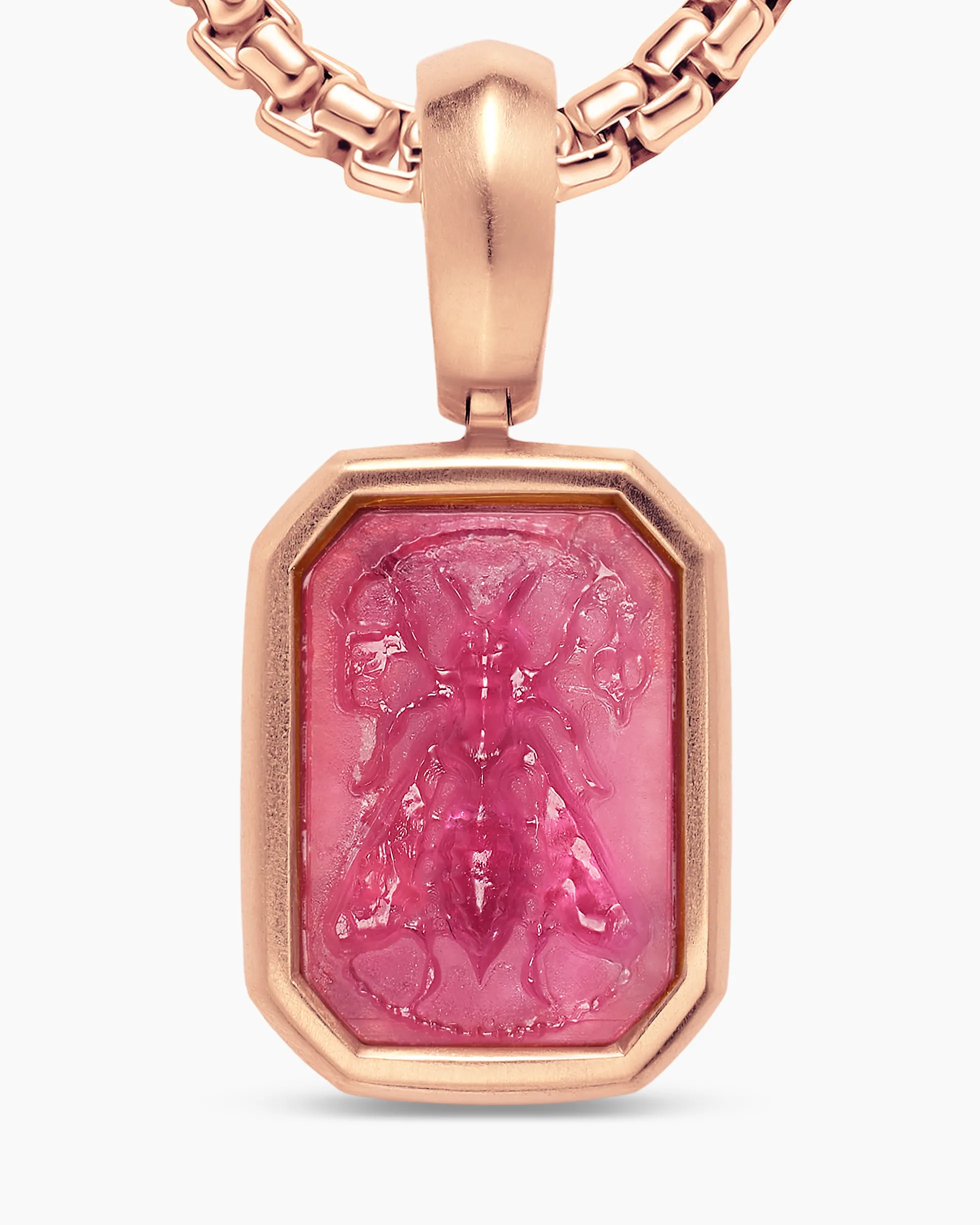 Petrvs® Petite Bee Amulet 18K Rose Gold with Rubellite, 12.8mm