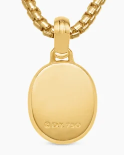 Petrvs® Scarab Amulet 18K Yellow Gold with Black Mother of Pearl and Diamonds, 16.3mm