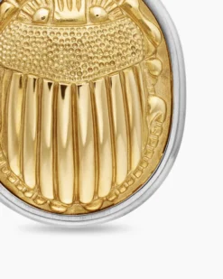 Petrvs® Scarab Amulet Sterling Silver with 18K Yellow Gold, 24mm