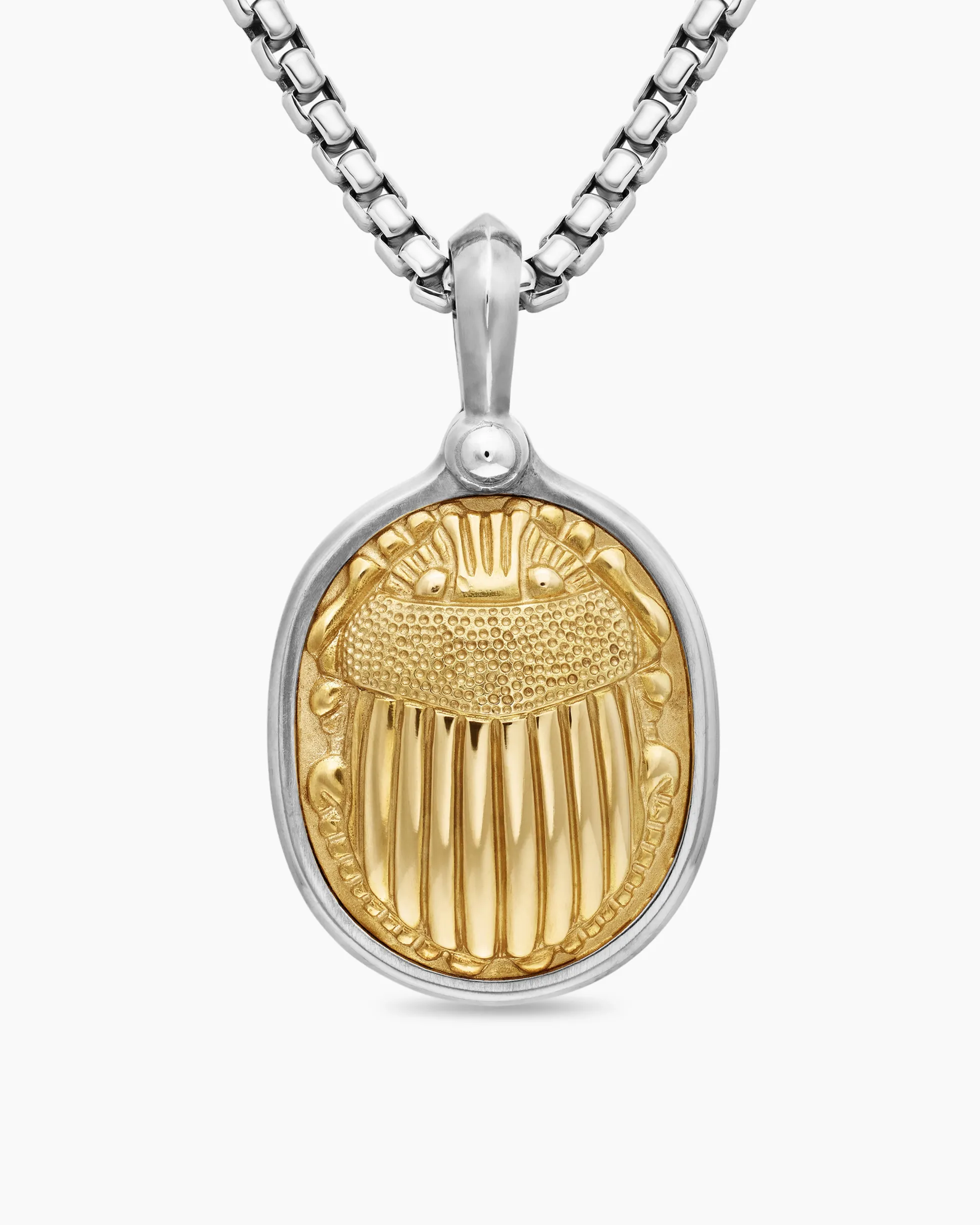 Petrvs® Scarab Amulet Sterling Silver with 18K Yellow Gold, 24mm