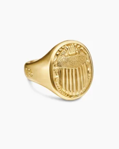 Petrvs® Scarab Signet Ring 18K Yellow Gold, 21.5mm