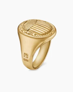Petrvs® Scarab Signet Ring 18K Yellow Gold, 21.5mm