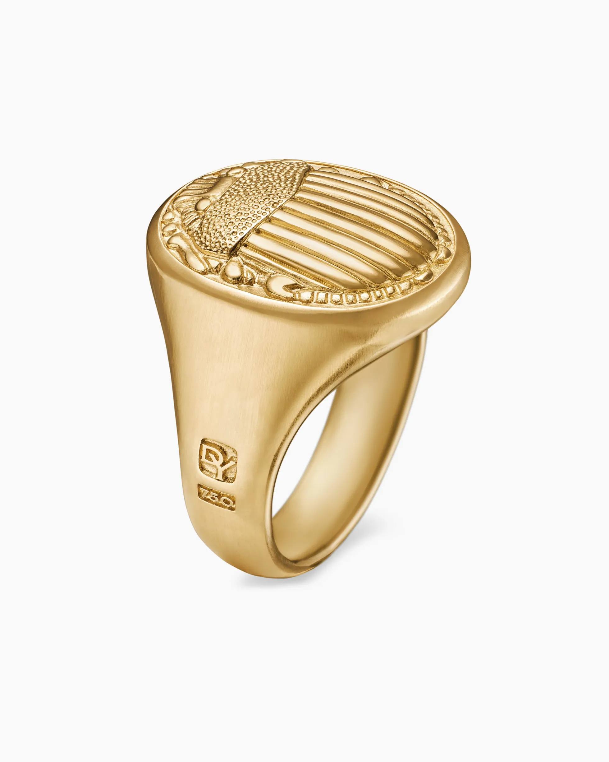 Petrvs® Scarab Signet Ring 18K Yellow Gold, 21.5mm