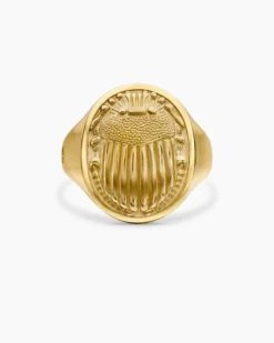 Petrvs® Scarab Signet Ring 18K Yellow Gold, 21.5mm