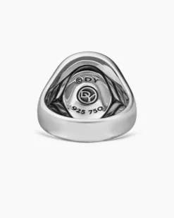 Petrvs® Scarab Signet Ring Sterling Silver with 18K Yellow Gold, 21.5mm