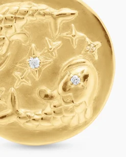 Pisces Amulet 18K Yellow Gold with Diamonds, 19mm