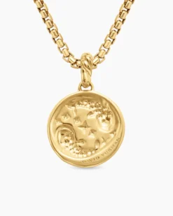 Pisces Amulet 18K Yellow Gold with Diamonds, 19mm