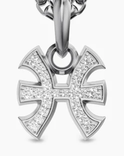 Pisces Amulet Sterling Silver with Diamonds, 15.3mm