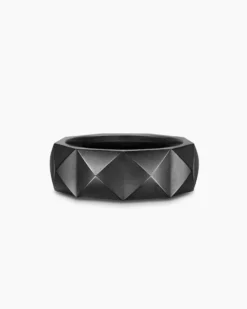 Pyramid Band Ring Black Titanium, 8mm