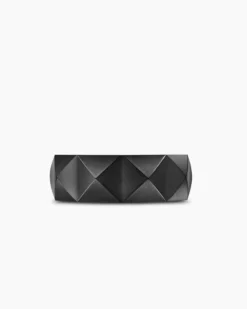 Pyramid Band Ring Black Titanium, 8mm