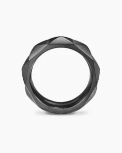 Pyramid Band Ring Black Titanium, 8mm