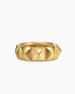 Pyramid Band Ring 18K Yellow Gold, 6.5mm