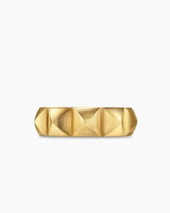Pyramid Band Ring 18K Yellow Gold, 6.5mm