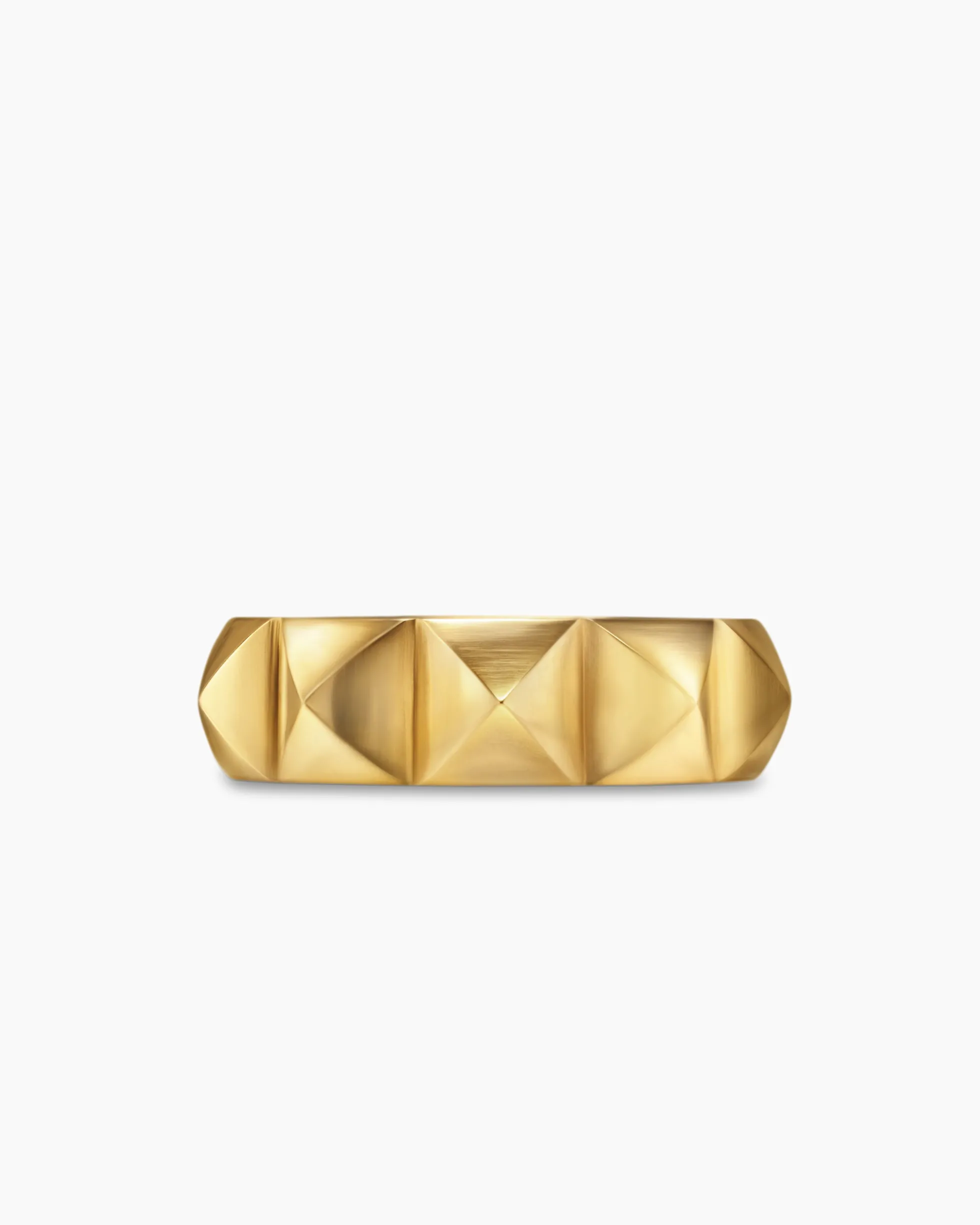 Pyramid Band Ring 18K Yellow Gold, 6.5mm