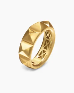 Pyramid Band Ring 18K Yellow Gold, 6.5mm