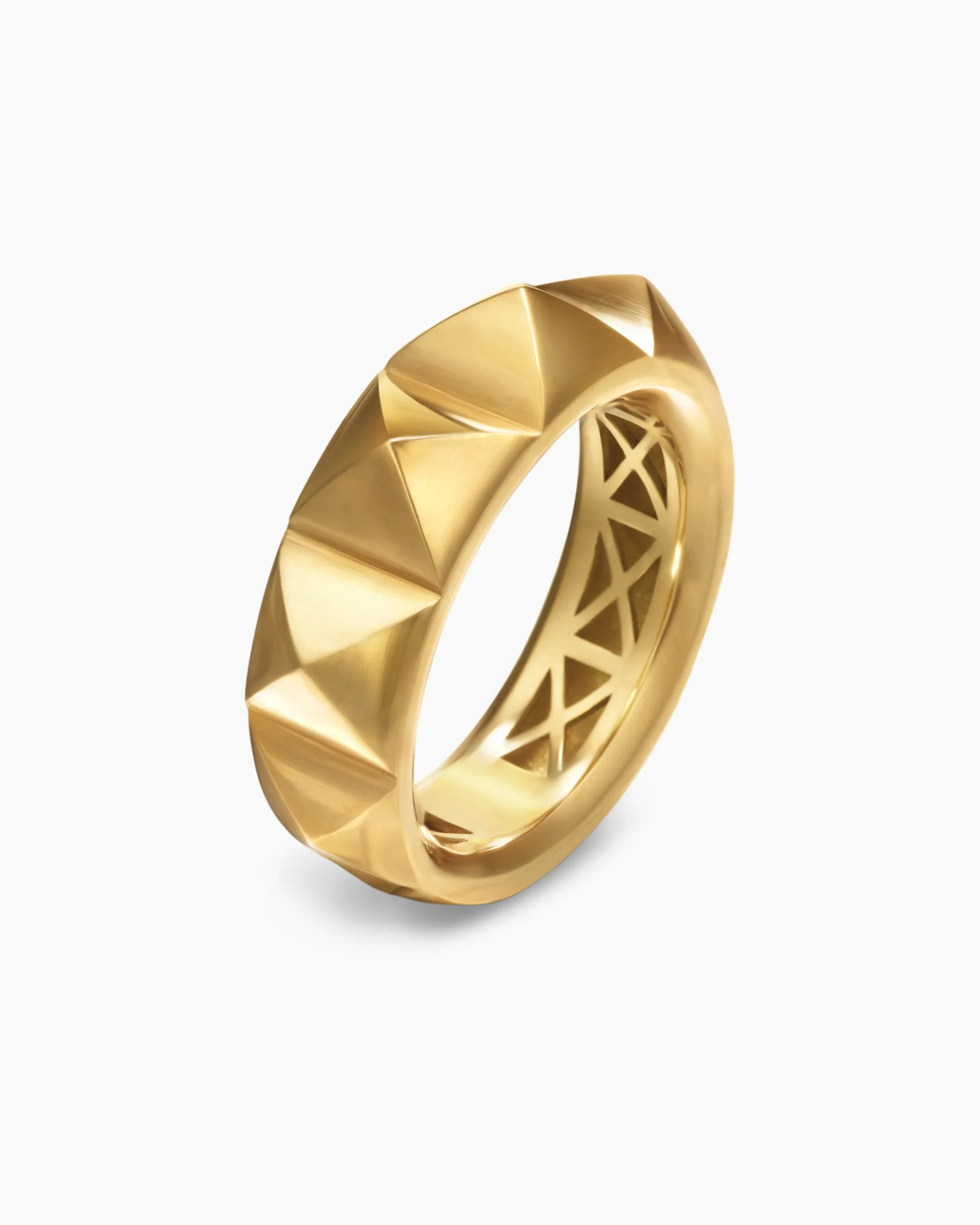 Pyramid Band Ring 18K Yellow Gold, 6.5mm