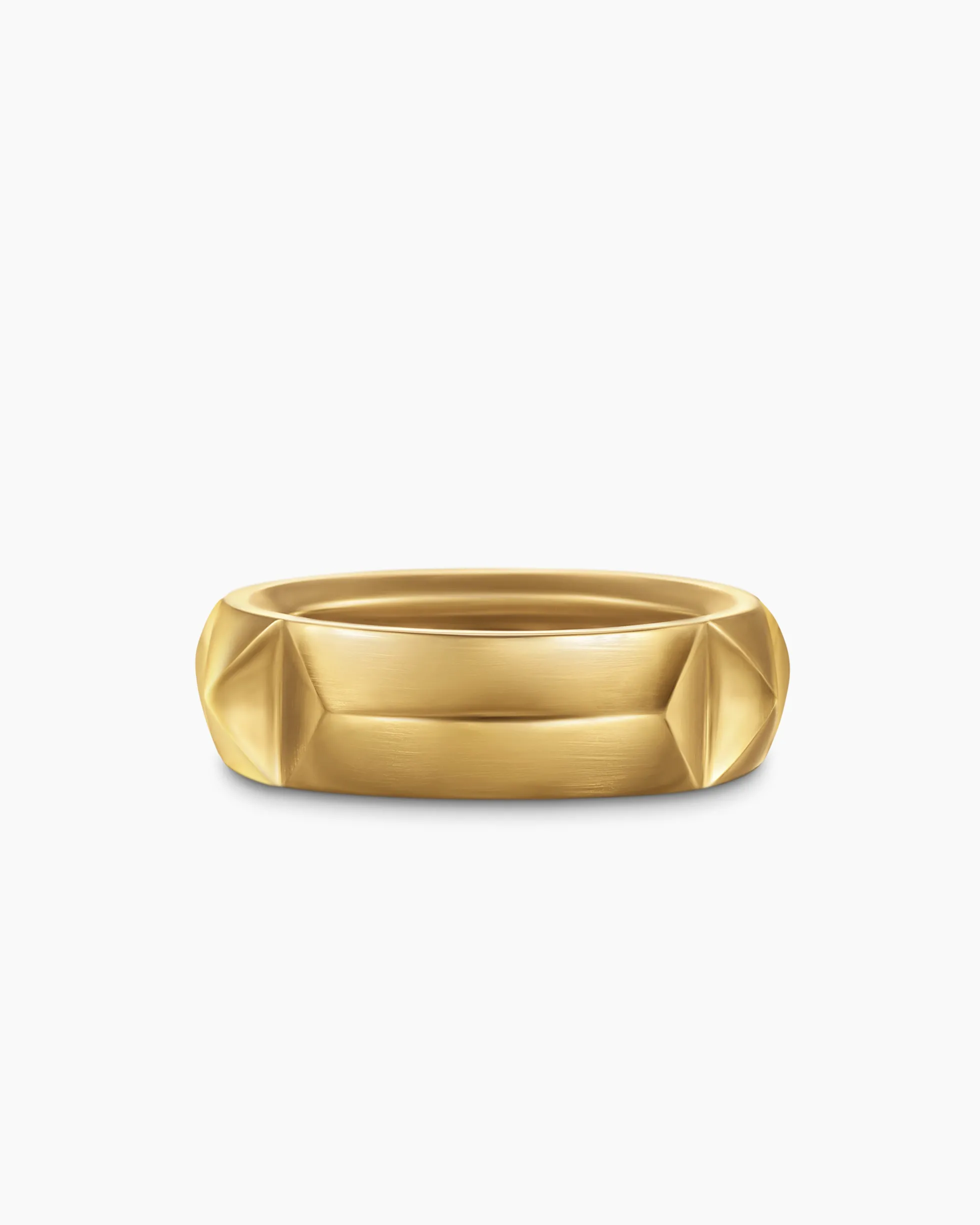 Pyramid Band Ring 18K Yellow Gold, 6.5mm