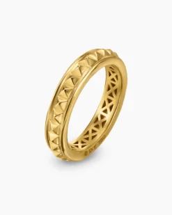 Pyramid Band Ring 18K Yellow Gold, 4mm