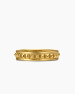 Pyramid Band Ring 18K Yellow Gold, 4mm
