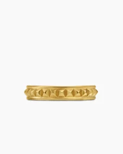 Pyramid Band Ring 18K Yellow Gold, 4mm