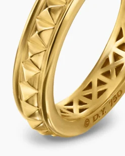 Pyramid Band Ring 18K Yellow Gold, 4mm