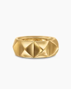Pyramid Band Ring 18K Yellow Gold, 9mm