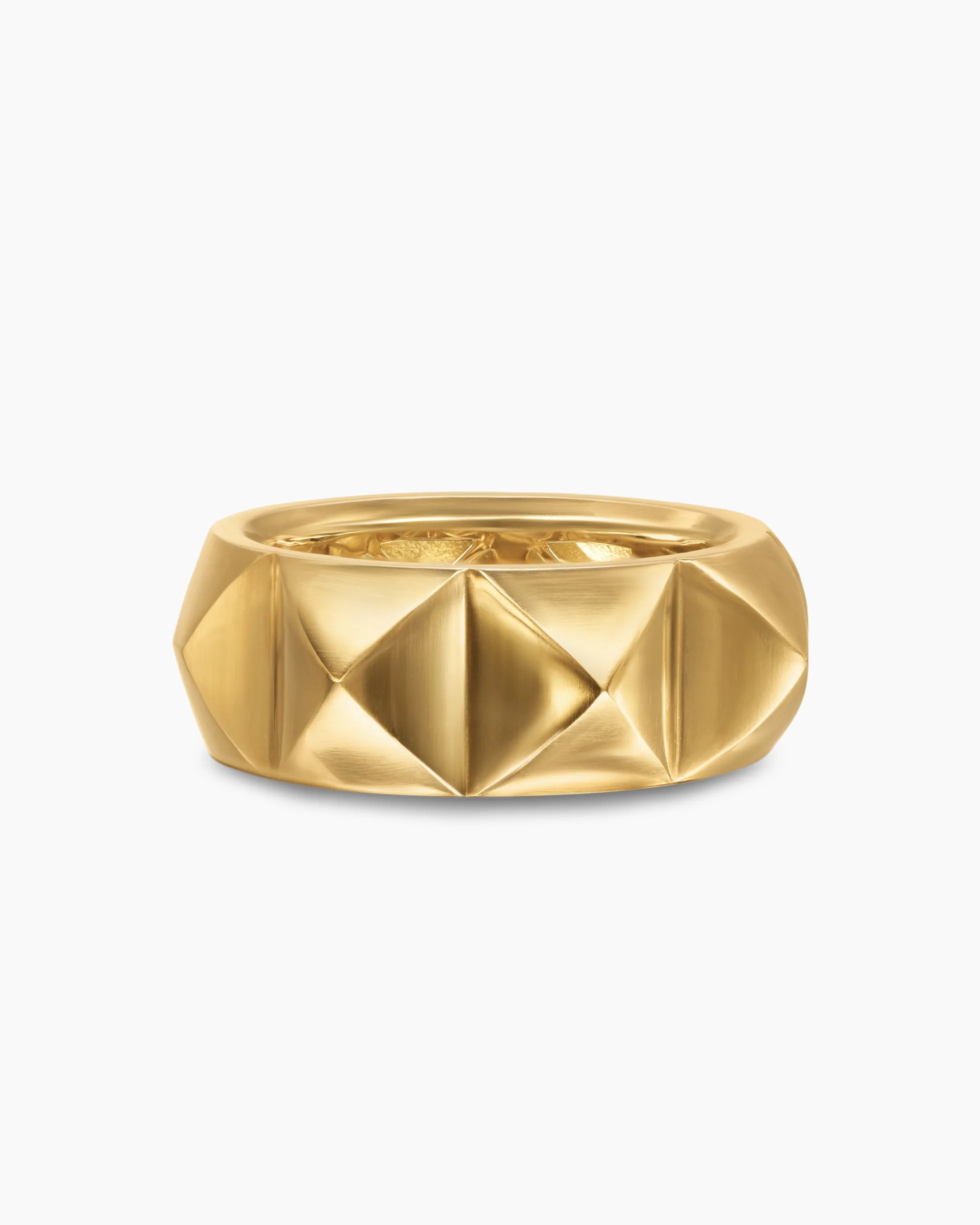 Pyramid Band Ring 18K Yellow Gold, 9mm