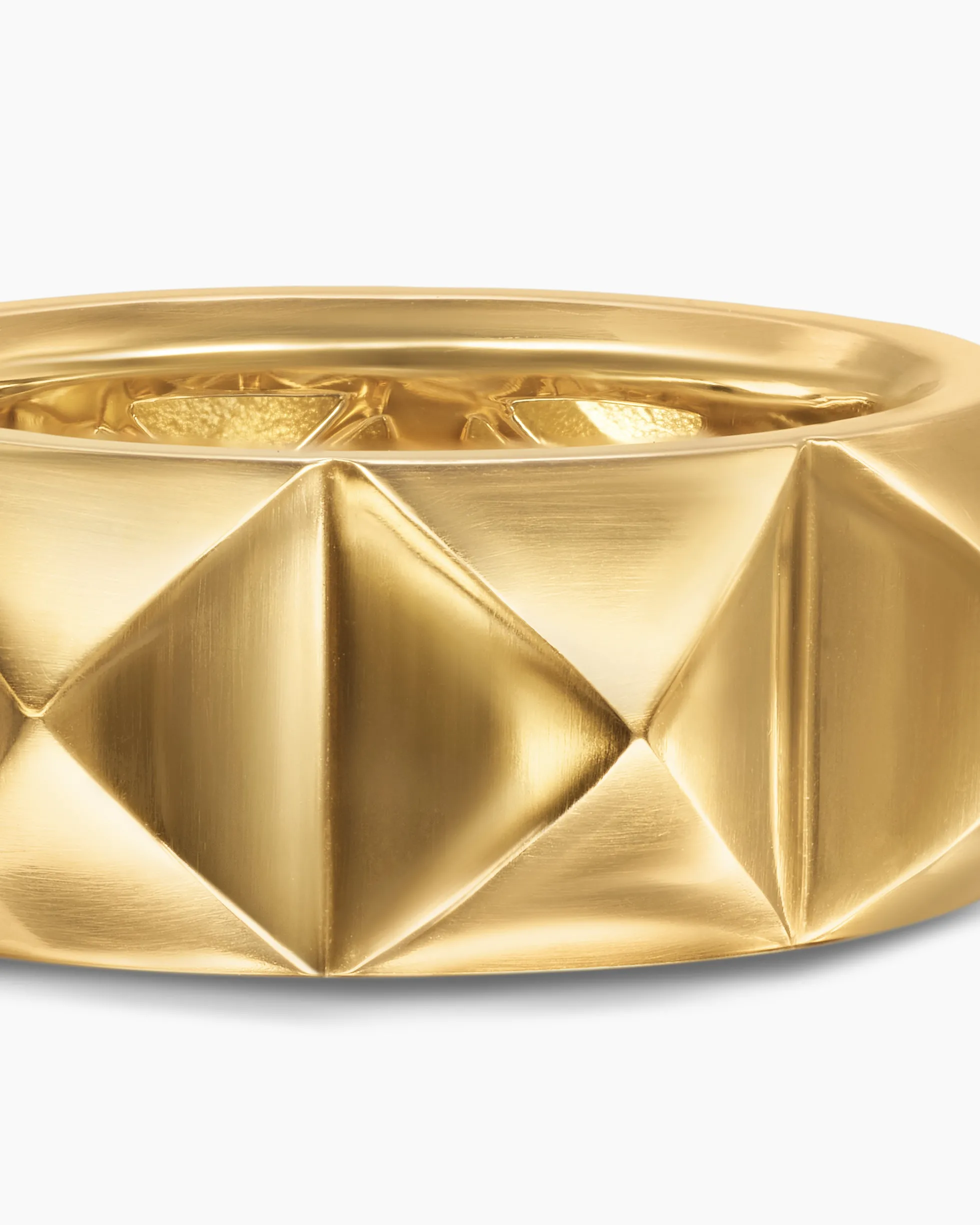 Pyramid Band Ring 18K Yellow Gold, 9mm