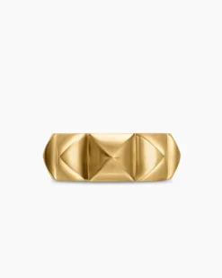 Pyramid Band Ring 18K Yellow Gold, 9mm