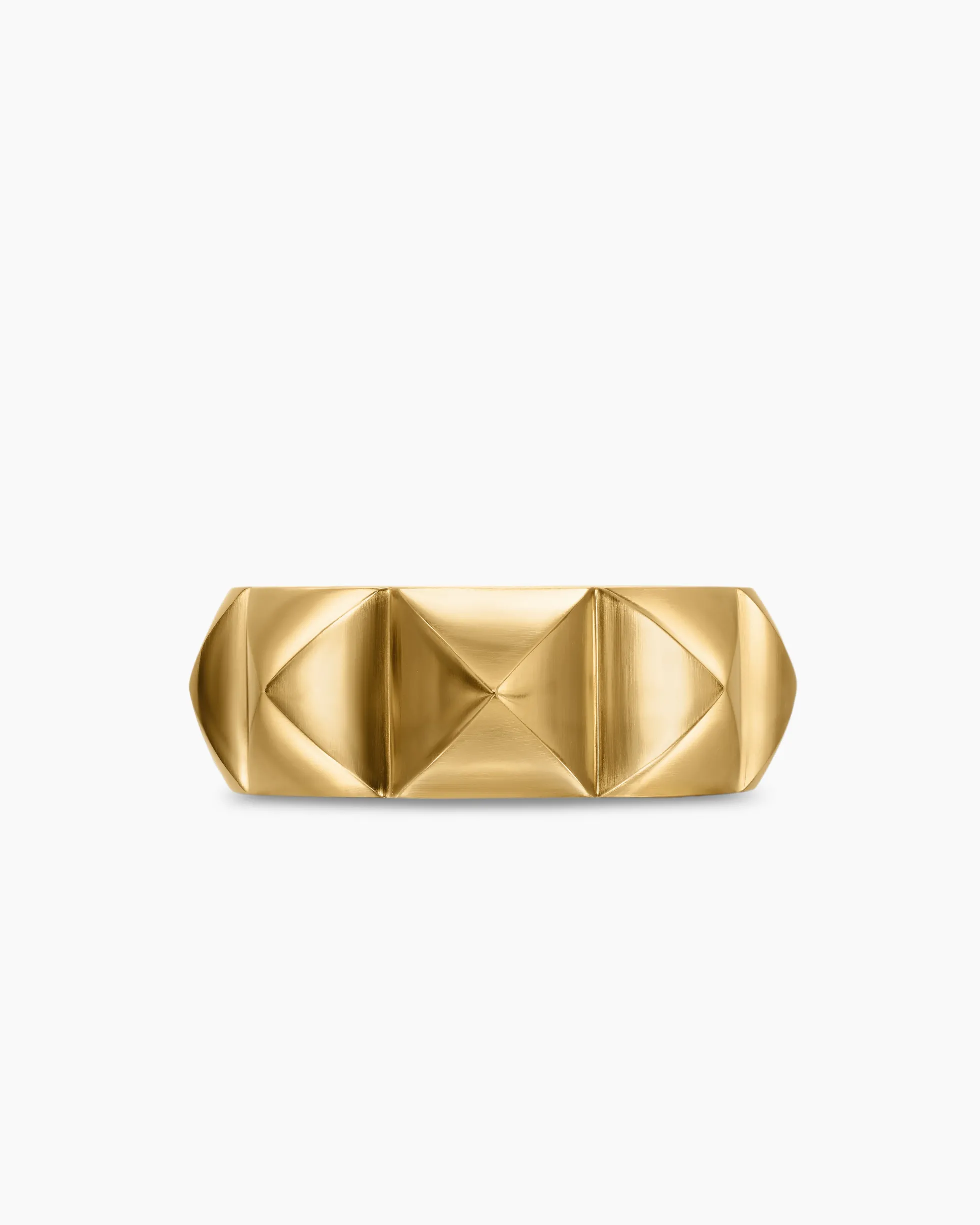 Pyramid Band Ring 18K Yellow Gold, 9mm