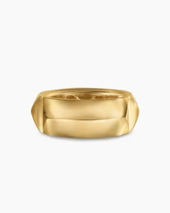 Pyramid Band Ring 18K Yellow Gold, 9mm