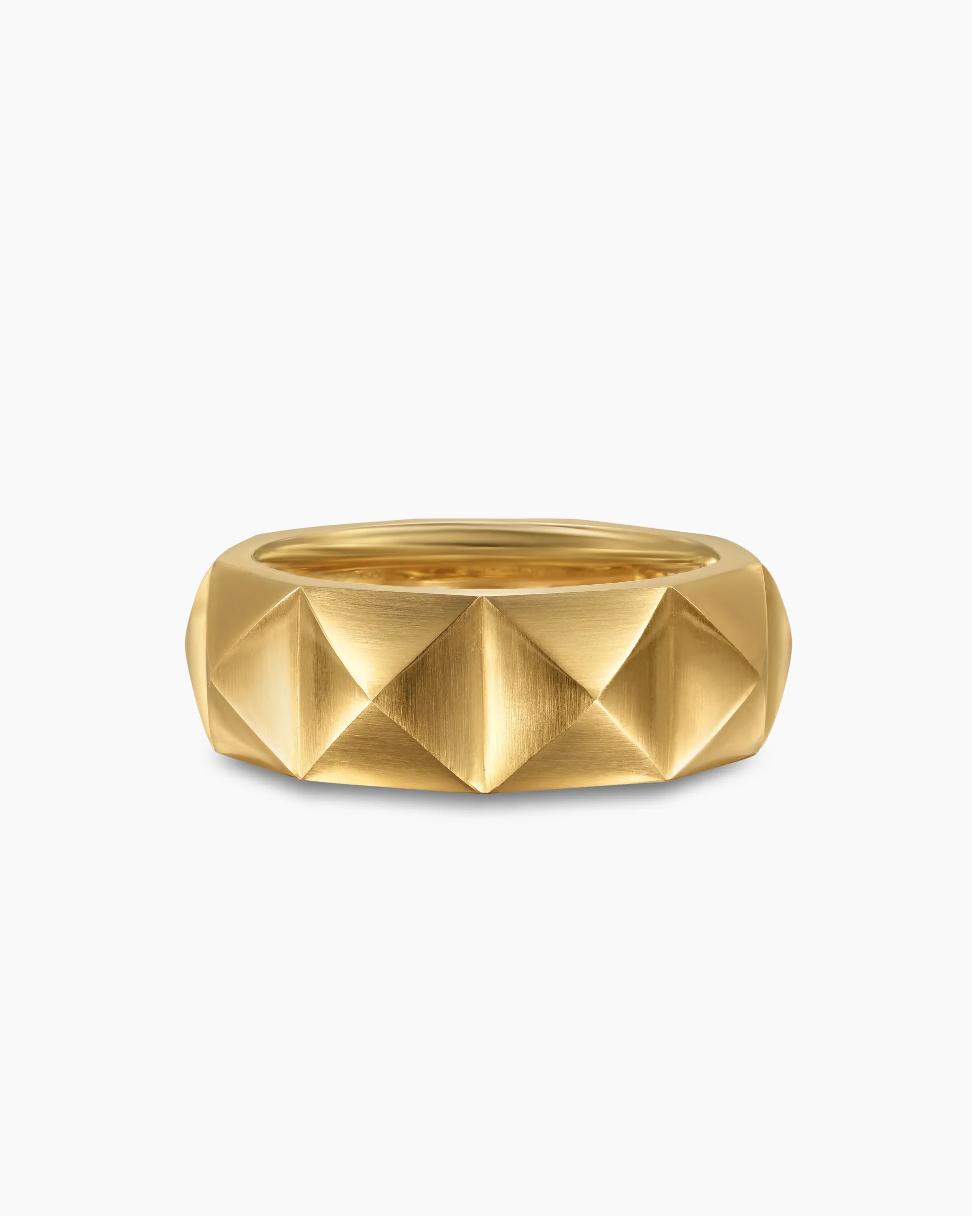 Pyramid Band Ring 18K Yellow Gold, 8mm