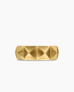 Pyramid Band Ring 18K Yellow Gold, 8mm