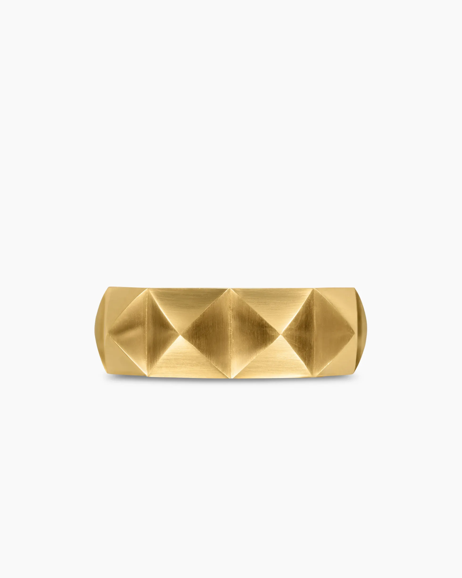 Pyramid Band Ring 18K Yellow Gold, 8mm